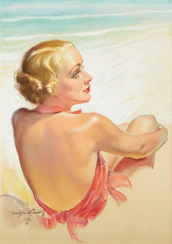 (PIN-UP. PORTRAIT. HOLLYWOOD.) BRADSHAW CRANDELL. Bathing Beauty (Carole Lombard).